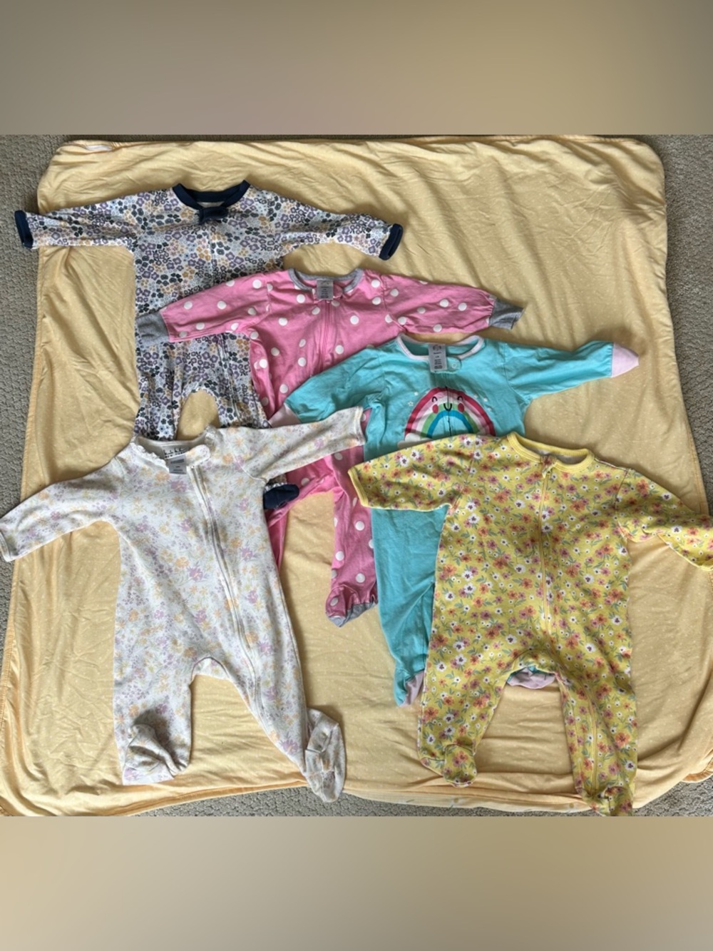 BUNDLE | 5 | 3-6 months baby GIRL pajama lot
